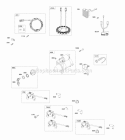 Alternator Regulator Ignition Coil Electric Starte Diagram and Parts List for 613477-1202-E1  Briggs and Stratton Engine